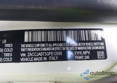 2016 Jeep Renegade Latitude z USA, uszkodzony, nr VIN ZACCJABT3GPE12585